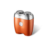 NNEDSZ Orange Portable Twin-Head Electric Shaver - Compact Rechargeable Razor for Men