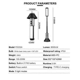 NNEDSZ Multifunctional Telescopic Camping Lantern – Portable LED Light with Adjustable Height and USB-C Charging (Up to 51.8 cm)