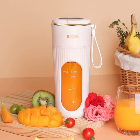 NNEDSZ White Portable Mini Blender - White USB Rechargeable Personal Juicer with Straw Gift