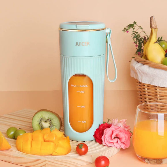 NNEDSZ Green Portable Mini Blender - White USB Rechargeable Personal Juicer with Straw Gift