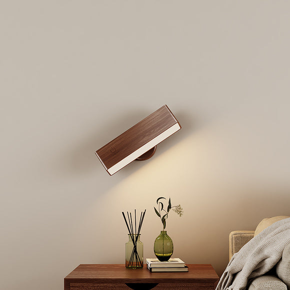 NNEDSZ Brown Touch-Control Dimmable Wooden LED Wall Light - Minimalist Design