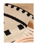 NNEDSZ Black Horizontal Stripes Modern Round Area Rug with Geometric Black and White Pattern