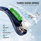 NNEDSZ White Rechargeable 5000mAh Portable Neck Fan with 3-Speed Settings