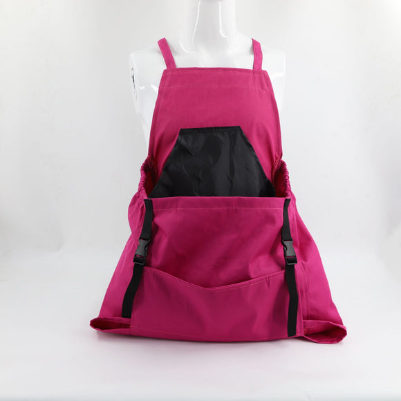 NNEDSZ Rose Red Adjustable Garden Harvesting Apron with Large Storage Pocket