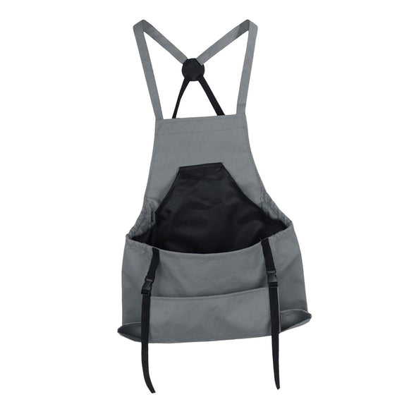 NNEDSZ Grey Adjustable Garden Harvesting Apron with Large Storage Pocket
