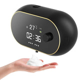 NNEDSZ Black Wall-Mounted Automatic Foam Soap Dispenser with LED Display