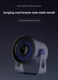 NNEDSZ Beige Modern Desktop Fan with Adjustable Angle and Digital Display