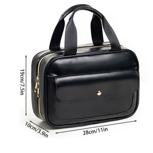 NNEDSZ Black Multifunctional Travel Toiletry Organizer with Hanger and Large Storage Capacity