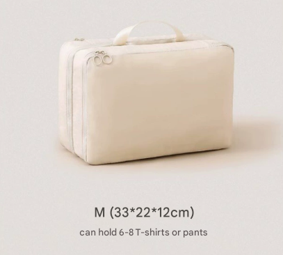 NNEDSZ Beige Multifunctional Compact Travel Organizer Bag Stores 6-8 Essentials for Easy Access