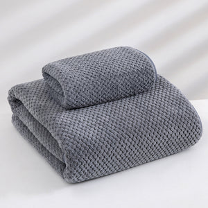NNEDSZ Grey Luxury White Bath Towel and Hand Towel Set - Ultra Soft and Absorbent