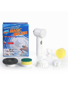 NNEDSZ White Electric Cleaning Brush with Multiple Attachments - Rechargeable and Versatile for Home and Kitchen Use