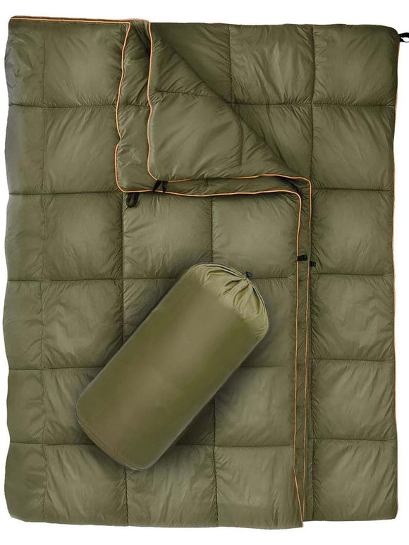 NNEDSZ Military Green Compact Lightweight Quilted Blanket - Soft, Warm, and Portable for Outdoor Adventures