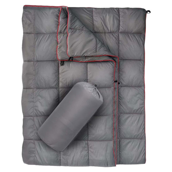 NNEDSZ Grey Compact Lightweight Quilted Blanket - Soft, Warm, and Portable for Outdoor Adventures