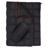 NNEDSZ Black Compact Lightweight Quilted Blanket - Soft, Warm, and Portable for Outdoor Adventures