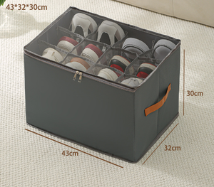 NNEDSZ Grey Multi-Compartment Shoe Organizer Storage Box - Space-Saving and Convenient for Closet Organization