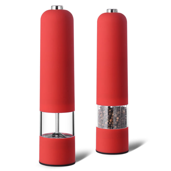 NNEDSZ Red Elegant Red Electric Salt and Pepper Grinder - Modern and Compact for Effortless Seasoning