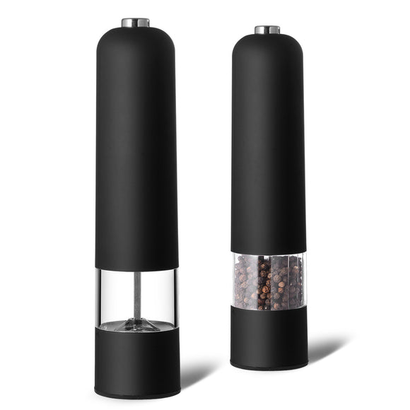NNEDSZ Black Elegant Red Electric Salt and Pepper Grinder - Modern and Compact for Effortless Seasoning