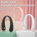 NNEDSZ 2 PCS Blue Portable Neck Fan - Hands-Free Personal Fan, Quiet and Adjustable, Ideal for Outdoor and Indoor Use