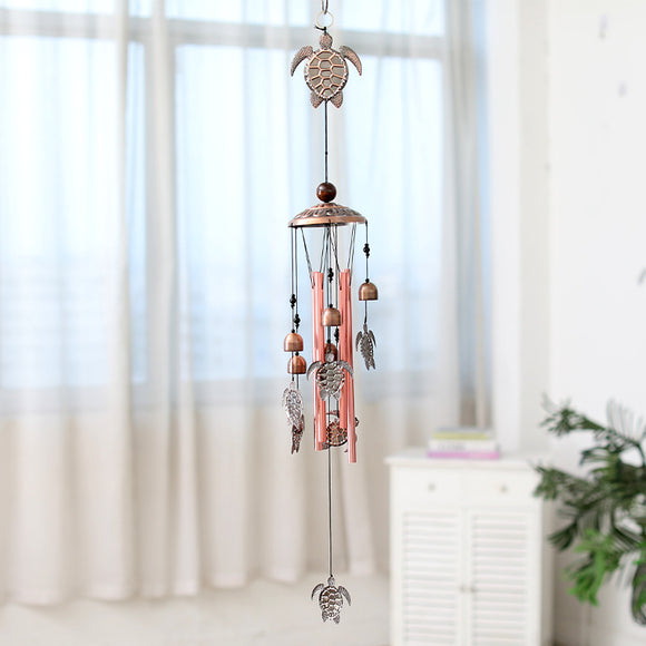 NNEDSZ Vintage Turtles Wind Chime - 95cm Length, Antique Bronze Finish, Charming Outdoor Decor