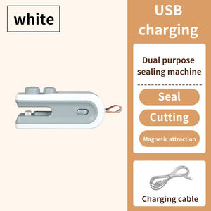 NNEDSZ White Mini Sealing Machine - 2-Piece Set, Compact and Portable, Ideal for Food and Bag Sealing