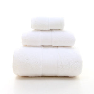 NNEDSZ White Luxury 100% Cotton Towel Set – 3-Piece Combed Cotton Bath Towel Set