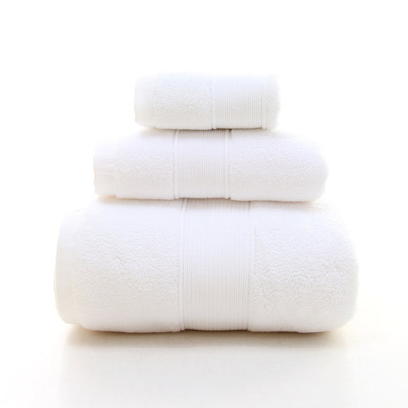 NNEDSZ White Luxury 100% Cotton Towel Set – 3-Piece Combed Cotton Bath Towel Set