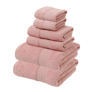NNEDSZ Pink Luxury 6-Piece 100% Cotton Towel Set - 2 Bath Towels, 2 Hand Towels, 2 Face Towels