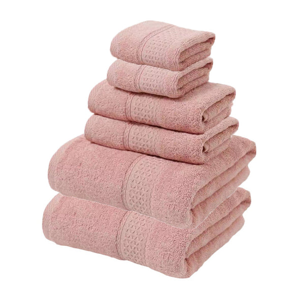 NNEDSZ Pink Luxury 6-Piece 100% Cotton Towel Set - 2 Bath Towels, 2 Hand Towels, 2 Face Towels