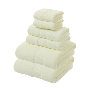NNEDSZ Beige Luxury 6-Piece 100% Cotton Towel Set - 2 Bath Towels, 2 Hand Towels, 2 Face Towels