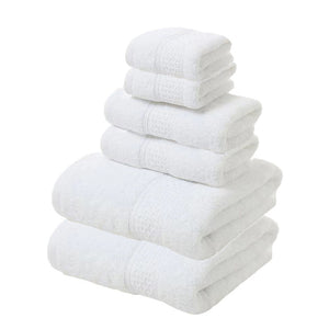 NNEDSZ White Luxury 6-Piece 100% Cotton Towel Set - 2 Bath Towels, 2 Hand Towels, 2 Face Towels