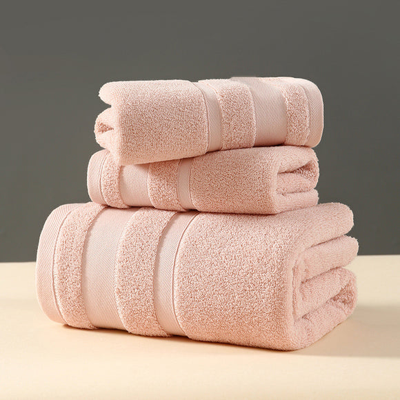 NNEDSZ Pink Luxury 3-Piece 100% Cotton Towel Set - Bath, Hand & Face Towels