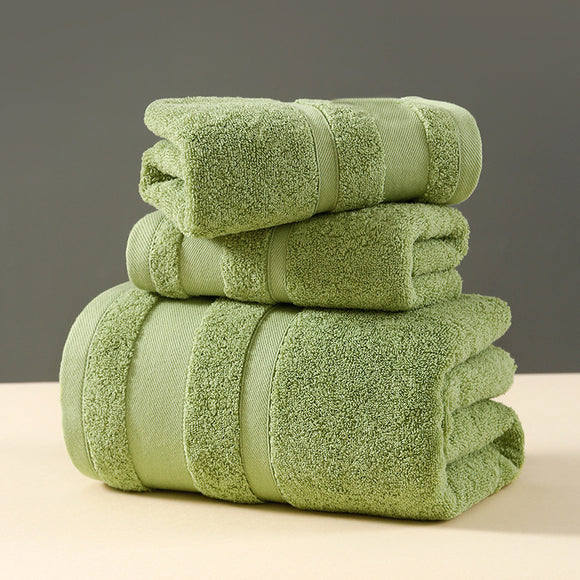 NNEDSZ Green Luxury 3-Piece 100% Cotton Towel Set - Bath, Hand & Face Towels
