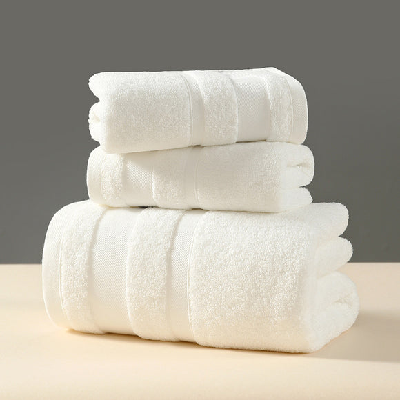 NNEDSZ White Luxury 3-Piece 100% Cotton Towel Set - Bath, Hand & Face Towels