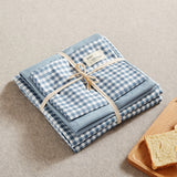 NNEDSZ Blue 4-Piece Cotton Bedding Set - Fits 1.5m/1.8m Beds (Duvet Cover 200x230cm, Bed Sheet 230x250cm)