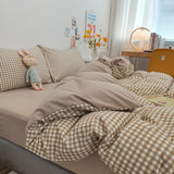 NNEDSZ Blue 4-Piece Cotton Bedding Set - Fits 1.5m/1.8m Beds (Duvet Cover 200x230cm, Bed Sheet 230x250cm)