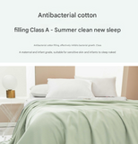 NNEDSZ Blue Breathable Cotton Summer Quilt - Lightweight Cooling Blanket for Air-Conditioned Rooms