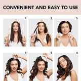 NNEDSZ 2 Pcs Black Satin Heatless Hair Curling Rod Set for Sleep-In Styling | No Heat Damage | Tie-Dye Design