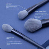 NNEDSZ Gray 12-Piece Professional Makeup Brush Set with Cosmetic Bag - Premium Synthetic Fiber, Wooden Handle, Aluminum Tube