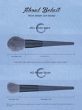 NNEDSZ Gray 12-Piece Professional Makeup Brush Set with Cosmetic Bag - Premium Synthetic Fiber, Wooden Handle, Aluminum Tube