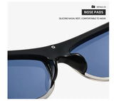NNEDSZ Pink Lenses With Brown Edges Trendy Curved Sunglasses - Cat Eye Design UV Protection Stylish Glare-Blocking Shades