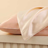 NNEDSZ Black Luxury Double-Sided Satin Silk Pillowcase - Summer Cooling Polyester Pillow Cover Set(Without Pillow Core)