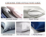 NNEDSZ Black Luxury Double-Sided Satin Silk Pillowcase - Summer Cooling Polyester Pillow Cover Set(Without Pillow Core)
