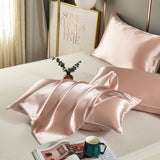 NNEDSZ Pink Luxury Double-Sided Satin Silk Pillowcase - Summer Cooling Polyester Pillow Cover Set(Without Pillow Core)