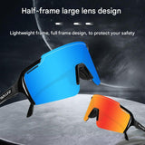 NNEDSZ Pink Gradient Lens Lightweight UV400 Photochromic Cycling Glasses, Anti-Wind Protective Sunglasses for Outdoor Sports