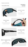 NNEDSZ Purple Gradient Lens Lightweight UV400 Photochromic Cycling Glasses, Anti-Wind Protective Sunglasses for Outdoor Sports