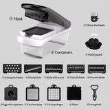 NNEDSZ Black and white 14-Piece Multifunctional Vegetable Chopper and Slicer Set - Kitchen Cutting and Grating Tool