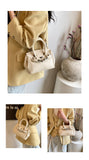 NNEDSZ Off White Mini Black Litchi Texture  Bag - Handbag, Crossbody & Shoulder Bag