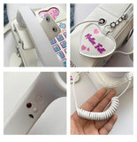 NNEDSZ White Sweet Girl Creative Crossbody Bag with Telephone Design, PU Material, Lightweight and Unique
