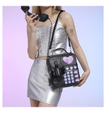 NNEDSZ Black Sweet Girl Creative Crossbody Bag with Telephone Design, PU Material, Lightweight and Unique