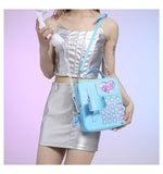 NNEDSZ Blue Sweet Girl Creative Crossbody Bag with Telephone Design, PU Material, Lightweight and Unique